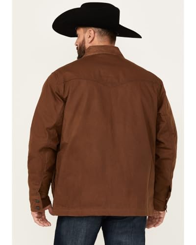 Wrangler Men's Canvas Flannel Lined Button-Down Barn Jacket Brown US4