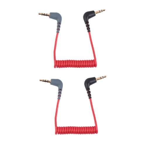 PRETYZOOM 2pcs cable extensión audio 3.5 mm 0.75 m rojo miniatura 1