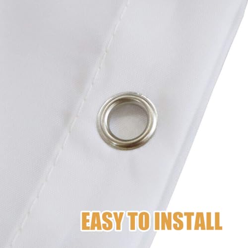 Grand rideau de douche en polyester blanc imperméable avec crochets