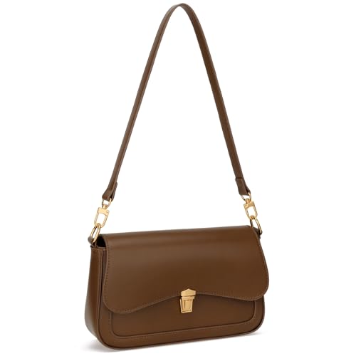 Image of KKXIU Small Shoulder Bag for Women Cute Hobo Handbags Mini Clutch Purses | Classic Trendy Retro Underarm Crossbody Bag with Detachable Straps, Zipper Closure