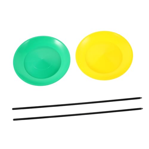 JOINPAYA 2Pcs Juggling Plate Set with Sticks Easy to Learn Juggling Kit for Beginners Advanced Skill Development for Circus Performance and Parties