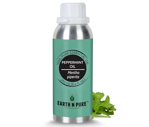 Image of Earth N Pure Peppermint Essential Oil - Steam Distilled for Cooling Comfort, Focus & Refreshed Scalp - Pure & Undiluted | 250ml