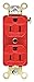 Hubbell Wiring Device-KELLEMS 15A Industrial Environments Receptacle, Red; Tamper Resistant: No