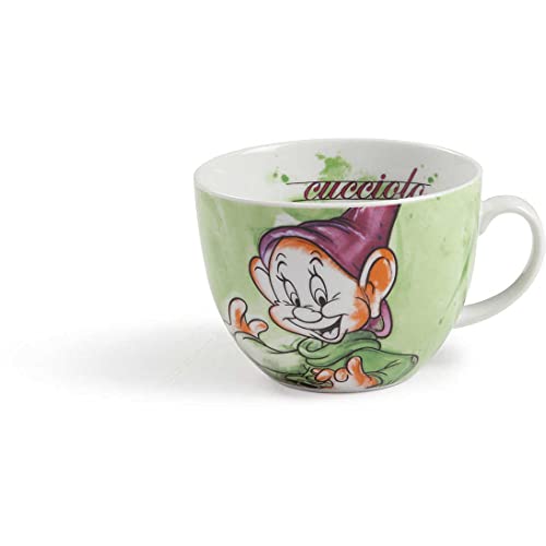 Egan Tazza Colazione Collezione Disney 7 Nani. Oggetto Realizzato in Porcellana di Colore Verde. Dimensione: 9X12X14,5 cm. La referenza è PWS03/1CU