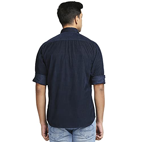 Image of Colorplus Men's Pure Cotton Solid Piece Dyed Pattern Tailored Fit Spread Collar Full Sleeve Casual Shirt