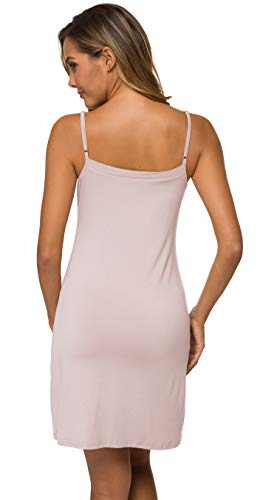 Image of AUHEGN Women's Basic Adjustable Spaghetti Strap Cami Slip Mini Dress
