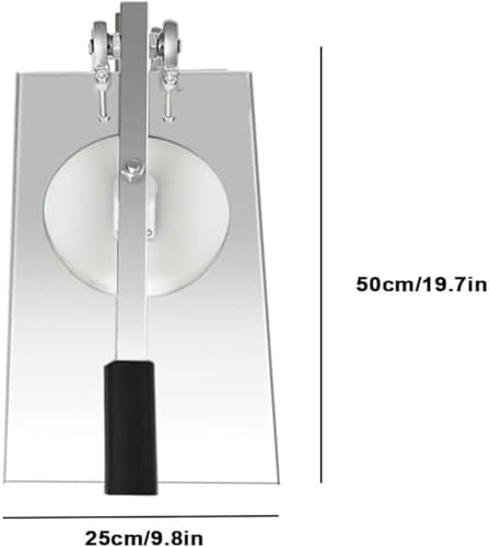 Stainless Steel Manual Pizza Press & Pasta Roller - Adjustable Thickness, 7 Disc Options, Ideal for Pizza Restaurants & Snack Bars - 50x25cm Pizza Maker