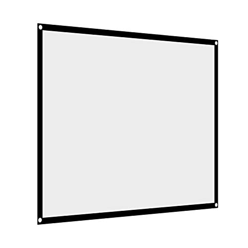Yechiry Pantalla de Proyección Plegable sin Arrugas 4:3 con Orificios para Colgar, Pantalla de Proyección Blanca Compacta y Portátil para Cine Al Aire Libre, Material de Poliéster