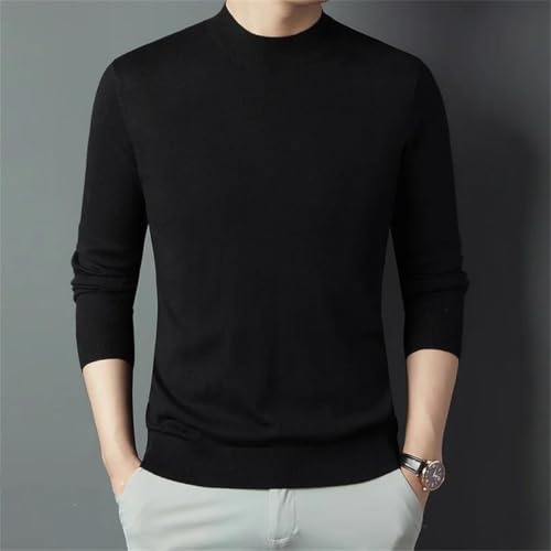 Men Wool Basic Clothes Mock Neck Knitwear Long Sleeve Wool Soft Knit Sweaters2