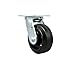 Rubber on Cast Iron Swivel Top Plate Caster w/Maintenance Free Bearings & 5" x 2" Black Wheel - 400 lbs Capacity/Caster - Service Caster Brand