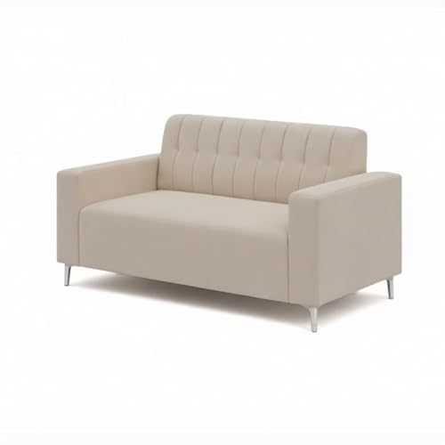 Image of SOCOZI Antonia 3+2 Seater Fabric Sofa Set with Ottoman | Soft Velvet Suede Fabric Sofa | Modern Living Room Furniture (Cream)