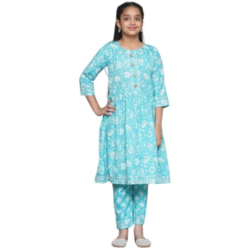 Image of Girl's casual floral design salwar suit set for girls Fancy Girls Kurta Suit Sets
