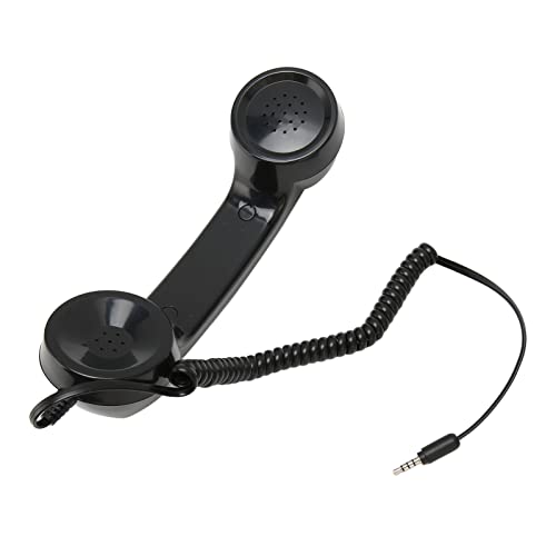 Retro Phone Handset, Handheld Cell Phone Receiver Radiation Proof Operation for Computers (Black)