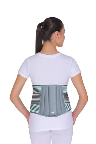 Asmofit Lumbar Sacral Belt for Lower Back Pain Relief | Adjustable Back Support Belt for Waist Support & Injury Recovery | Lumbo-Sacral Belt for Men & Women-Grey (28-44 Inches, Universal)