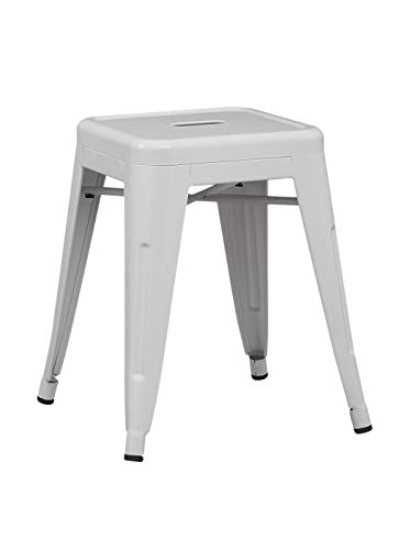 lo+demoda Ural Taburete, Acero, Blanco, 43x43x118 cm, 2 Unidades