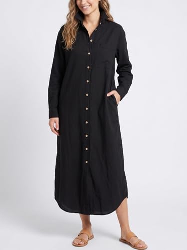 Image of Kuraki Women's Casual Print Button Front Maxi Shirt Dress