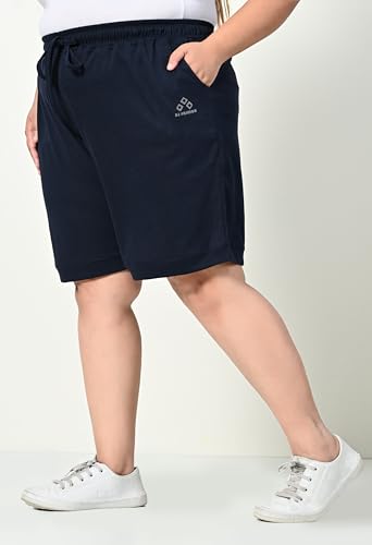 Image of Women's Plus Size Bermunda Shorts | Knee Length Cotton Short | Half Pants for Womens