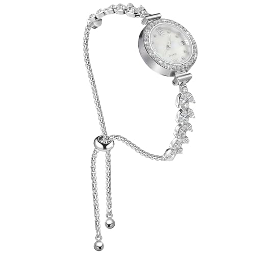 ULTECHNOVO Montre Élégante pour Femme à Quartz avec Strass, Bracelet Argenté, Motif Sirène,...