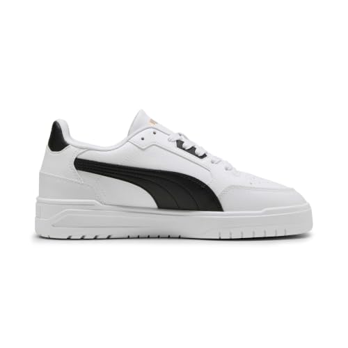 PUMA Shuffle Downtown Sneaker, Unisex, Weiß/Schwarz/Gold, 13 UK – Ansicht 3