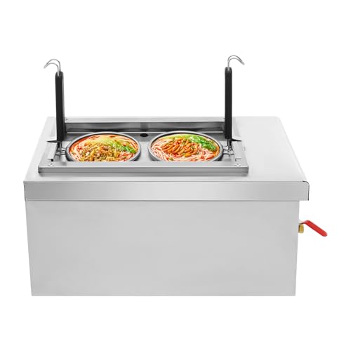 2 Holes Commercial Electric Noodle Cooker, Desktop Pasta Cooking Machine 110V Noodles Pasta Cooking Equipment w/2 Baskets, Spaghetti Noodles Pasta Boiler for Cafeterias,Restaurants, Food Stalls