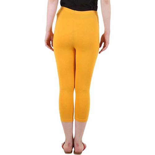 Image of PI World Women's Calf Length Cropped Leggings Cotton Lycra Fabric Slim Fit 3 /4th | Pants