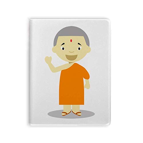 Carnet de dessin orange au motif de moine du Népal zen
