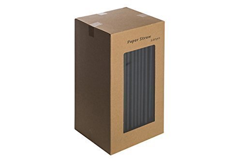 We Can Source It Ltd - Black Paper Straws (8"/200mm) – Eco-Friendly, Biodegradable & Compostable – Durable Drinking Straws for Parties, Cocktails, Tumblers, Hot & Cold Drinks - Pack of 750