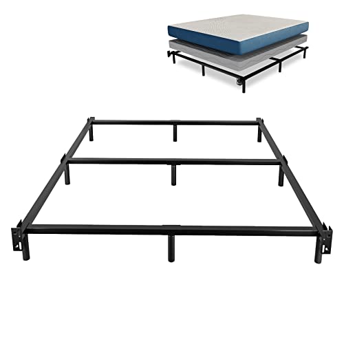 Homus 7-Inch Platform Bed Frame Queen, Modern Metal Low Profile Bed Based With Heavy Duty Legs Support, Easy Assemble, Black #TOP5