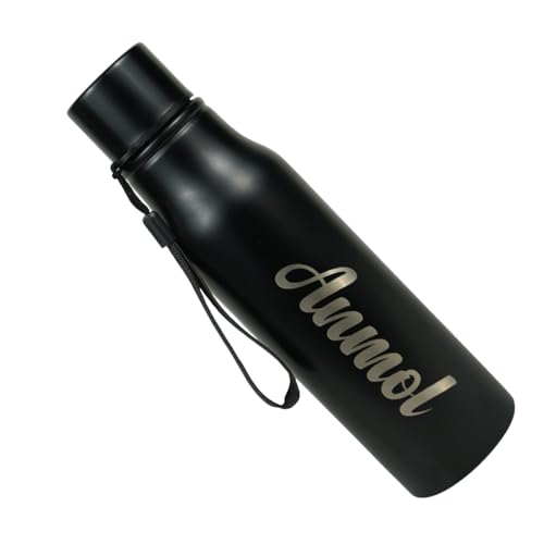 Image of HNA GIFTING Personalized Water Bottle with Name Stainless Steel Water Bottle 750ml, Single Walled Fridge Water Bottle Gifts for Employee (Pack of 1)