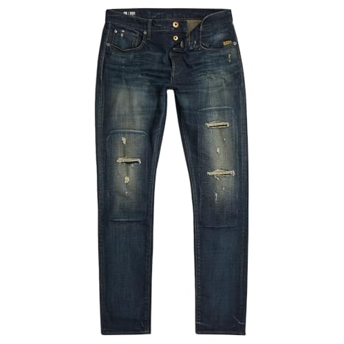 G-STAR Herren 3301 Slim Jeans, Blau (Antique Foundry Repaired 51001-D594-H102), 30W / 34L – Ansicht 4