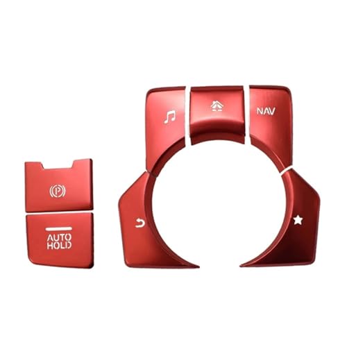 �{�^���C���p�X�e�b�J�[ Compatible With Mazda For CX-3 For CX-4 For CX-5 For CX-9 7 �d�q�p�[�L���O�u���[�L�����{�^���J�o�[(Red)