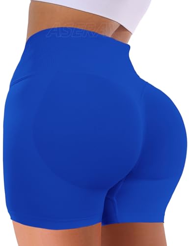 ASERAY Seamless Gym Workout Shorts Women Scrunch Butt Lifting Biker Yoga Shorts for Women Tummy Control 4.5