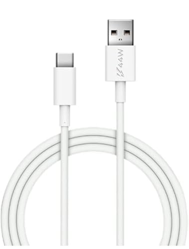 Image of 44 Watt Type C Cable Ultra Fast Charging Compatible with ViVo Smart Phone Devices (Only Cable) White 44W
