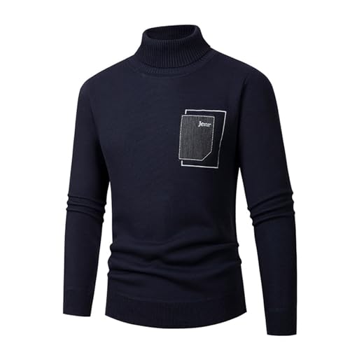Men Casual Turtleneck Slim Fit Basic Tops Lightweight Thin Pullover Sweaters Long Sleeve Underwear Male Blouses