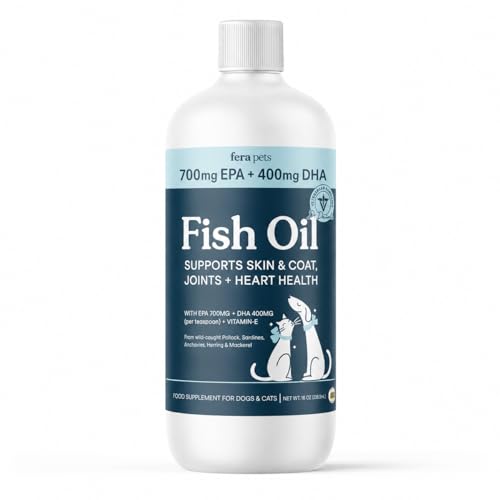 Fera Pets Fish Oil - Omega 3 for Dogs & Cats to Support Joints, Heart, Skin and Coat Health - Non...