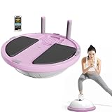 Half Balance Ball Trainer - Balance Ball Trainer with Resistance Bands and Foot Pump,Stability Ball for Exercise, Full-Body Workouts, Home Gym pink