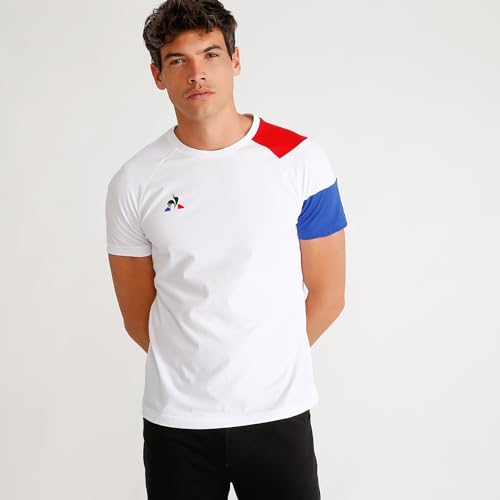 Le coq Sportif tee SS Presentation Coton Camiseta, Hombre, New Optical White, L