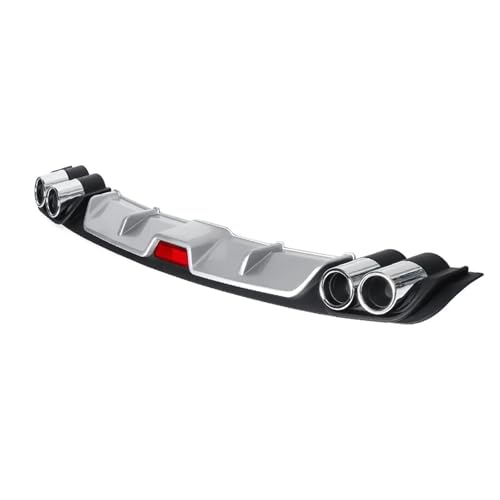 Difusor de parachoques trasero universal en plástico ABS acabado plata de alta durabilidad 1