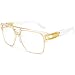 ROYAL GIRL Designer Sunglasses For Men Luxury Oversize Square Retro Classic Alloy Aviator Fashion Glasses (Clear Frame, 68)