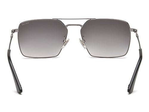 Image of POLICE sunglasses| 100% UV protected | Gradient | Full Rim | Square | Men | Large | Shiny Gun Alloy Metal Frame | Smoke Gradient CR39 Lens