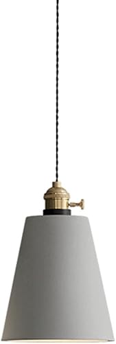 Nordic Simple Pendant Lights, Mid Century Industrial Cement Ceiling Hanging Lighting with Copper Finish, Dining Room Gray Chandelier for Kitchen