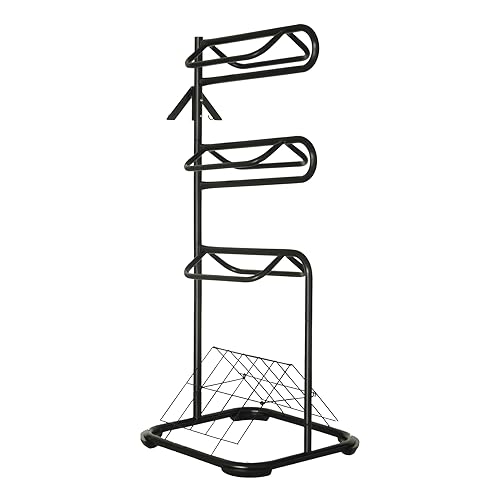 Soporte para silla de montar de caballo 3 niveles con ganchos de brida y manta ventilada secadora de acero Pony equino equino equestrian