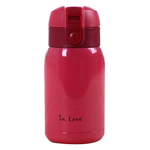 Rtppyakk Mini termo de acero inoxidable con diseño de barriga, color rosa y rojo, 200 ml
