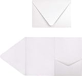 A7 Pocket Invitations (5 x 7) - Crystal Metallic (50 Qty.) | Perfect for Invitation Suites,...