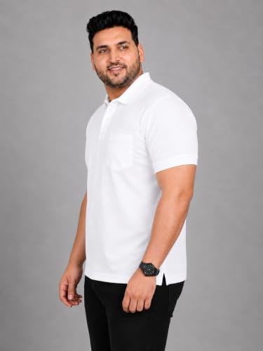 Image of INKKR Plus Size Solid Men's Polo Neck T-Shirt