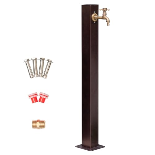 WNYAILLL Columna Agua para Jardín Acero Inoxidable Cuadrada, Grifo de Agua de Montaje en Suelo para riego y riego de jardín, Columna Dispensadora de Agua(95 * 15cm/37.4 * 5.9in)