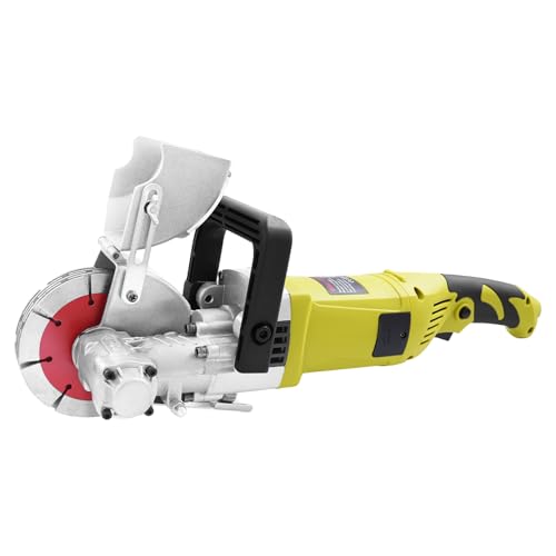 4000W Electric Wall Chaser with Dust Extractor 6000r/min Concrete Groove Cutting Machine Heavy-Duty Slotter Cutter Adjustable Cutting Depth & Width for Concrete Marble Brick Stone Cement