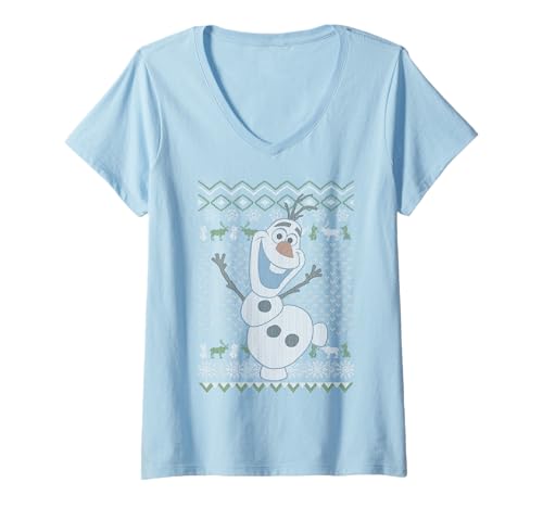Damen Disney Frozen Olaf Sven Hässlicher Weihnachtspullover T-Shirt...