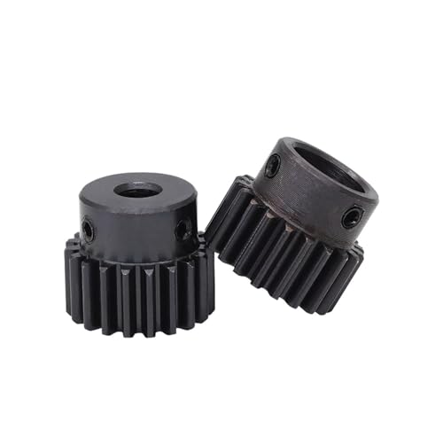 Bevel Gear Pinion Hardware Mechanical 1pcs Module 1 Motor Gear 1M-24T Carbon Steel Material Blackening Spur Gear Bore Size 5/6/6.35/7/8/10/12mm(12mm)