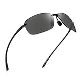 JIM HALO Sport Sonnenbrille für Damen Herren TR90 Randlos Unzerbrechlich Rahmen für Laufen Angeln Baseball Fahren Hellgrau